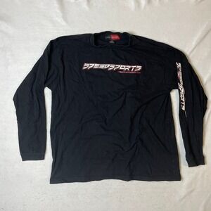 Navy Crew Sport Black Long Sleeve T-Shirt Racing Car Graphic Mens XL‎